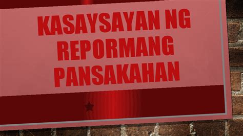 Repormang pansakahan .